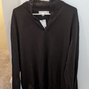 Calvin Klein Black Textured 1/2 Zip Sweater, XXL